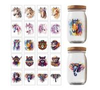 GOMAKERER 20 fogli Adesivi Trasferibili, Decalcomanie per Tazze A Tema Animali Da Strofinare Impermeabili per Bicchieri In Vetro Fai Da Te Decorazioni per Mobili