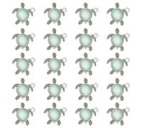 GOMAKERER 20pz Ciondolo Tartaruga In Vetro Marino, Ciondolo di Tartaruga In Lega con Foro 2mm Pietra Turchese Pallido Stile Tibetano Ciondolo Penzolante per Bracciali, Creazione di Gioielli, 21x19x4mm