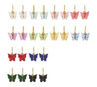 GOMAKERER 24pz Ciondoli per Scarpe con Farfalle 12 colori, Ciondoli per Lacci Glitterati Ciondoli per Scarpe In Acrilico Ciondolo per Scarpe Da Skate con Anelli In Ferro per Decorazioni Scarpe Regalo