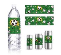GOMAKERER 30 fogli Etichette per Bottiglie D'Acqua, Adesivi per Imballaggio Autoadesivi A Tema Stampato Calcio Etichette Personalizzate Bottiglie D'Acqua Bevande per Feste, 8.5x2.5 pollice