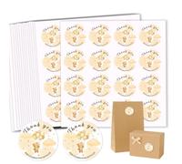 GOMAKERER 320 adesivi a forma di orso a palloncino, adesivi per bomboniere di ringraziamento Boho Bear, etichette personalizzate per baby shower, scatole regalo aziendali, artigianato, feste di