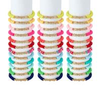 GOMAKERER 36 braccialetti dell'amicizia con cuore in 12 colori, braccialetti elastici con perline a forma di cuore, braccialetti dell'amicizia con perline e cordino elastico, per donne, bomboniere e