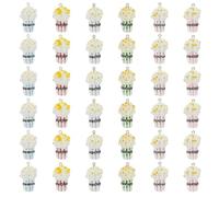 GOMAKERER 36 ciondoli a forma di popcorn in resina, mini charm a botte, 6 colori fatti a mano, per la creazione di gioielli, orecchini, bracciali, collane e portachiavi