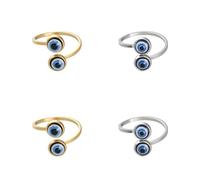 GOMAKERER 4 anelli aperti regolabili in 2 colori, 18,5 mm, in acciaio inox, graziosi gioielli per donne e uomini