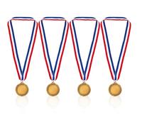 GOMAKERER 4 Pezzo Medaglia Premio Vuota, Lega di Zinco Dorata Antica Crea Le tue Medaglie con Medaglie del Vincitore del Nastro del Collo in Poliestere per Celebrazioni di Competizioni Sportive