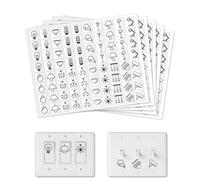 GOMAKERER 400 pz Etichette Adesive per Interruttore Della Luce, 20 Designs Adesivi per Etichette di Centralino Nere Adesivi Trasparenti per Interruttori per Casa Cucina Bagno Ufficio Scuola