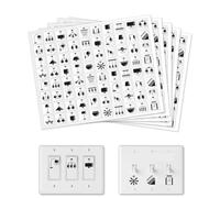 GOMAKERER 400pz Etichette Adesive per Interruttore Della Luce, 40 Designs Adesivi Trasparenti per Interruttori Etichette per Centralini per La Casa, Cucina, Bagno, Scuola D'Ufficio, 19x19mm