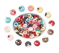 GOMAKERER 42 Pz 14 Colori Ciondoli Ciambella, Ciambelle di Melma di Ciambella Resina Ciambelle Ciondoli per Unghie Ciondoli per Dessert per Creazione di Gioielli Artigianato Scrapbooking Decorazione