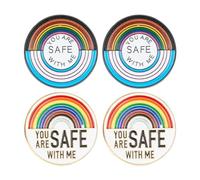 GOMAKERER 4pz 2 stili Arcobaleno Distintivi Spille In Lega, Sei Al Sicuro con Me Spille Smaltate Spille Arcobaleno Spille Arcobaleno Rotonde Spilla Divertente Arcobaleno Spilla per La Decorazione