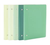 GOMAKERER 5 Set A5 Refillable Notebook, 8 Ring Plastic Binder Journal Cover with 540 Sheets Lined Refill Paper Mixed Macaron Color Reusable Planner Notebook for Office Study