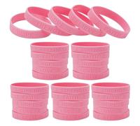 GOMAKERER 50 braccialetti rosa per coscienza, regali di beneficenza, accessori per donne sopravvissute, raccolta fondi, beneficenza, passeggiate