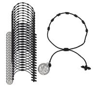 GOMAKERER 50 bracciali con rosario, regolabili, per preghiera i santi del decennio, con croce nera, per Pasqua, battesimo, festival, gioielli regalo