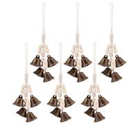 GOMAKERER 6 campane da strega per pomello della porta, campanelle da stregoneria, appendiabiti, campane a vento, campane da appendere, con corda, per la stanza delle streghe, decorazione per la casa,