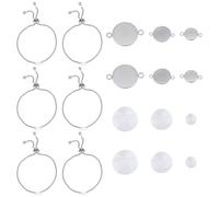 GOMAKERER 6 Set Braccialetti Regolabili 24cm, 304 Braccialetti Scorrevoli in Acciaio Inossidabile con Cabochon Connettore per Gioielli con Cabochon in Vetro Trasparente per La Creazione di Gioielli