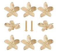 GOMAKERER 6 set di Manopole per Mobili, Pomelli per Cassetti Da Cucina con Fiori Dorati Pomelli per Mobili Pomelli In Lega per Armadietti, Guardaroba, Bagno, 58x56x18mm