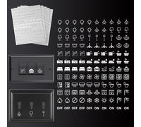 GOMAKERER 600 pz Etichette Adesive per Interruttore Della Luce, 33 Designs Adesivi Trasparenti per Interruttori Adesivi per Etichette Bianche per Centralini per Casa Cucina Bagno Ufficio Scuola