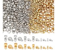 GOMAKERER 600pz 2 colori Perline Ciondoli, 4 Misura CCB Perlina di Plastica per Ganci Europei Perline A Tubo Colonna Perlina Distanziatrice per Braccialetti Forniture per La Creazione di Gioielli