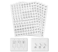 GOMAKERER 600pz Etichette Adesive per Interruttore Della Luce, 28 Designs Adesivi ID Interruttore Trasparenti Adesivi Etichetta Centralino Nero per La Casa, Cucina, Bagno, Scuola D'Ufficio, 15x15mm