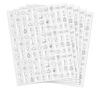 GOMAKERER 600pz Etichette Adesive per Interruttore Della Luce, 40 Designs Adesivi ID Interruttore Trasparenti Adesivi Etichetta Centralino Nero per La Casa, Cucina, Bagno, Scuola D'Ufficio, 15x15mm