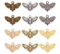 GOMAKERER 60pz Ciondoli In Lega di 6 colori con Falena, Ciondoli con Teschio Gotico Ciondoli con Insetti In Stile Tibetano Ciondoli Vintage di Halloween per La Creazione di Gioielli Fai-Da-Te