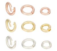 GOMAKERER 6pz 3 colori anelli di Salto Aperti In 925 Argento Sterling, Connettori per Anelli Spaccati Anelli per Salto con Chiusura Gioielli Risultati Fai Da Te per Artigianato Bracciale Portachiavi