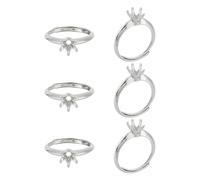 GOMAKERER 6pz Basi per Anelli In Ottone, Impostazioni per Anelli A Griffe Regolabili Anello In Platino Risultati per Anelli Da Dito Vuoti per La Creazione di Gioielli