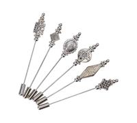 GOMAKERER 6pz Spille per Cappelli, Spille A Testa Dritta Spille In Lega Da Cucito Spille Da Corsa In Argento Tibetano Spille Da Bouquet Da Sposa Spille con Testa Vintage per Accessori di Gioielli