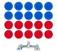 GOMAKERER 72pz 2 adesivi Colorati per Acqua Calda e Fredda, 10mm Adesivi Universali Autoadesivi per Pulsanti di Indicizzazione Dei Rubinetti In Acrilico per Bagno e Cucina