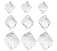 GOMAKERER 72pz 3 misure Rombi Da Cucire su Strass, Cristallo Flatback A Forma Cosmica con Fori per Cucire Perline di Vetro per Artigianato Fai-Da-Te, Vestiti per Costumi, Abiti Da Sposa, Scarpe