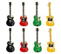 GOMAKERER 8 spille smaltate in 4 colori per zaini, simpatiche e colorate a forma di chitarra, spille da bavero per borse, cappelli, vestiti, giacche, decorazioni, 46 x 17 mm