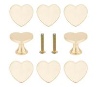 GOMAKERER 8pz Pomelli per Cassetti In Lega, Maniglie per Cassettiera In Metallo con Maniglia di Cuore con Viti Pomelli per Mobili Dorati per Accessori per Il Bagno, L'Armadio Della Casa, L'Armadio