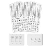 GOMAKERER 900pz Etichette Adesive per Interruttore Della Luce, 2 stili Adesivi Trasparenti per Interruttori Etichette per Centralini per La Casa, Cucina, Bagno, Scuola D'Ufficio, 6x20mm e 15x15mm