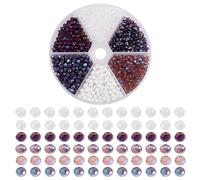 GOMAKERER Circa 1356pz 6 colori Perline di Cristallo di Vetro Sfaccettato, Perline di Cristallo Viola 4mm Perline Distanziatrici Sciolte Rondelle per La Creazione di Gioielli Fai Da Te