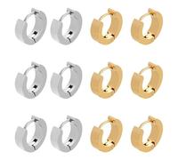 GOMAKERER Huggie - Orecchini a cerchio, in acciaio inox, spessi, piccoli, spessi, per donne e regali di San Valentino, 6 paia