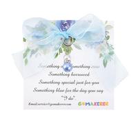 GOMAKERER Qualcosa di Blu Come Regalo per La Futura Sposa, Ciondolo Bouquet per Matrimonio Regalo di Nozze Blu con Un Buono Regalo Da Mamma Papà Sorella Amici