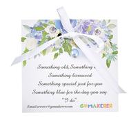 GOMAKERER Qualcosa di Blu Come Regalo per La Futura Sposa, Ciondolo Bouquet Something Blue Regalo di Nozze Blu con Una Carta Regalo Da Mamma Papà Sorella Amici