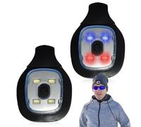 GOMETY 2 luci LED di ricambio per cappello illuminato, 2 modalità di luce USB, ricaricabili, luce di sicurezza a LED, ultra luminosa, impermeabile, accessorio per jogging, arrampicata, pesca