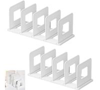 GOMETY 2 raccoglitori da scrivania, rimovibili, spessi, con 4 scomparti, per ufficio, raccoglitori, riviste, libri, CD (bianco)