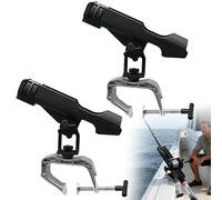 GOMETY 2 supporti per canna da pesca per barche, supporto per canna da pesca regolabile a 360 gradi, con morsetto ingrandito, facile da montare, stabile e versatile per barca da pesca, barca, idea
