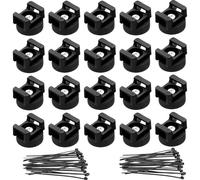 GOMETY 20 supporti magnetici per cavi con fascette magnetiche, fascette magnetiche, base per cavi in filo nero, magnetico, per organizzazione di cavi per auto, ufficio, casa