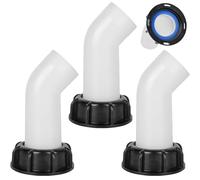 GOMETY 3 collettori di scarico IBC, accessori per serbatoio dell'acqua IBC, bocchettone di scarico da 60 mm, tappo per valvola interna filettato di scarico ugello per serbatoio morto, tubo di