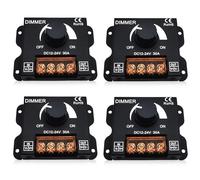 GOMETY 4 dimmer LED da 12 V, DC 12 V/24 V, 30 A, dimmer PWM, regolazione continua, dimmer da 12 V, regolatore di luminosità per strisce LED, lampade LED, camper, barca, camion, roulotte