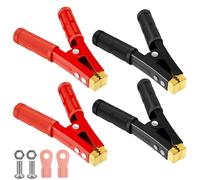GOMETY 4 morsetti a coccodrillo grandi, 16 cm, 1000 A, morsetti a coccodrillo, morsetti per auto, in rame con rivestimento isolante per batterie auto, cavo di avviamento