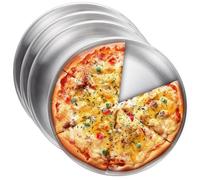 GOMETY 4 teglie rotonde per pizza in acciaio inox, 30 cm, in acciaio al carbonio rivestito, teglia per pizza, sana, atossica, facile da pulire e lavabile in lavastoviglie