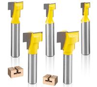 GOMETY 5 frese da 8 mm, set di frese a T, fresa da 8 mm, fusto a T, taglierina per fresa superiore, fresa a T, set di frese a T, frese per lavorazione del legno, fresa bit router