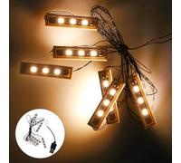 GOMETY 6 luci LED bianche 1x4/bianco caldo in fila, illuminazione compatibile quattro in un downlights, set di illuminazione alimentato tramite USB e connettori terminali con installazione
