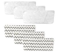 GOMETY 6 pezzi di ricambio per Vileda Steam XXL/Plus, pulitore a vapore, lavabile e riutilizzabile, compatibile con Vileda Steam XXL, microfibra per tutti i tipi di pavimenti, bianco e grigio