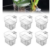 GOMETY 6 supporti per piante per acquario, da appendere, in acrilico, trasparente, per acquari, per acquari, serbatoio di pesce, piante acquatiche, decorazioni Aquascape