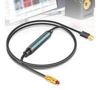 GOMETY Adattatore USB a audio ottico da USB-A a Fiber Optic SPDIF, adattatore Toslink 3M, nero - Scheda audio ottica Plug & Play