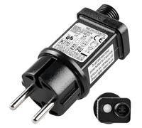 GOMETY Alimentatore di rete con timer LED da 31 V, 6 W, 8 modalità, adattatore con funzione di memoria, trasformatore LED standard IP44, per luce di Natale a bassa tensione, catena luminosa (1)